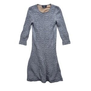 Salvatore Ferragamo Knit Dress Textured Midi‎ Long Sleeve Made in Italy S